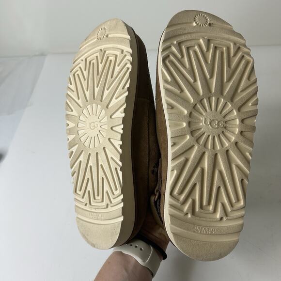 UGG Tan Suede Mules with Strap - Picture 9 of 10